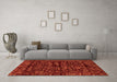 Machine Washable Abstract Orange Modern Area Rugs in a Living Room, wshabs488org