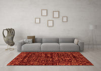 Machine Washable Abstract Orange Modern Rug, wshabs488org