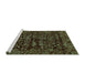 Sideview of Machine Washable Abstract Turquoise Modern Area Rugs, wshabs488turq