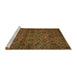 Sideview of Machine Washable Abstract Dark Bisque Brown Rug, wshabs489