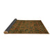 Sideview of Abstract Dark Bisque Brown Modern Rug, abs489