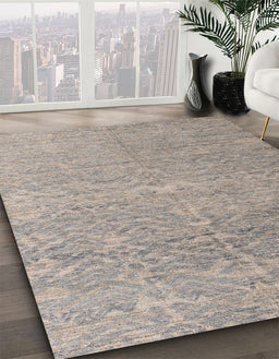 Machine Washable Abstract Tan Brown Rug in a Family Room, wshabs4890