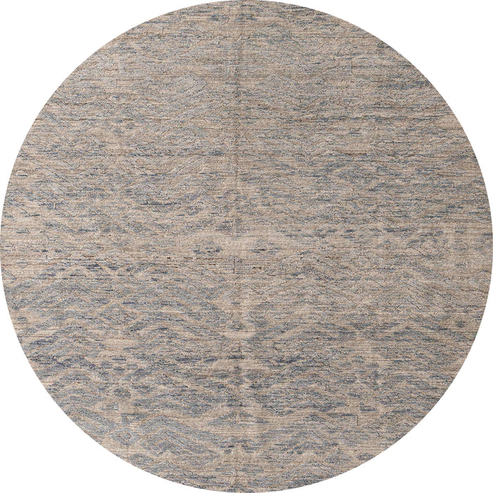 Round Abstract Tan Brown Modern Rug, abs4890