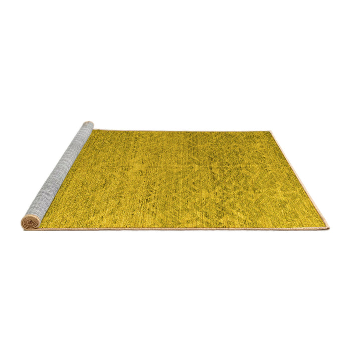 Sideview of Machine Washable Abstract Yellow Modern Rug, wshabs4890yw
