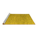 Sideview of Machine Washable Abstract Yellow Modern Rug, wshabs4890yw