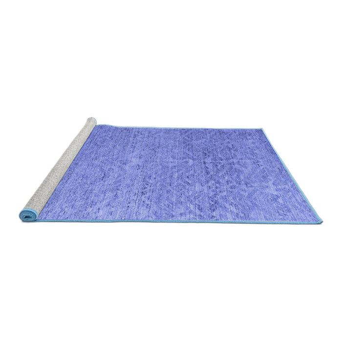 Sideview of Machine Washable Abstract Blue Modern Rug, wshabs4890blu