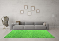 Machine Washable Abstract Green Modern Rug, wshabs4890grn