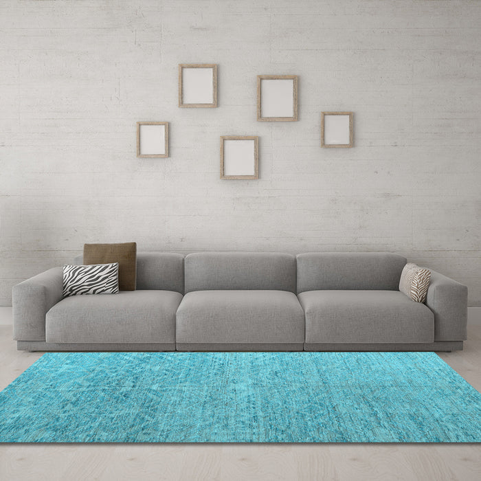 Machine Washable Abstract Light Blue Modern Rug in a Living Room, wshabs4890lblu