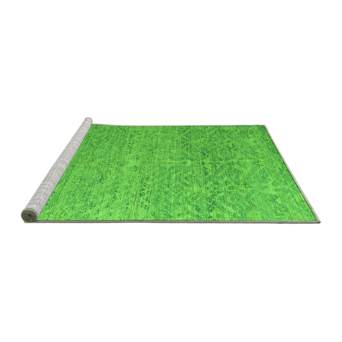 Sideview of Machine Washable Abstract Green Modern Area Rugs, wshabs4890grn