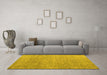 Machine Washable Abstract Yellow Modern Rug in a Living Room, wshabs4890yw