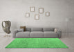 Machine Washable Abstract Emerald Green Modern Area Rugs in a Living Room,, wshabs4890emgrn