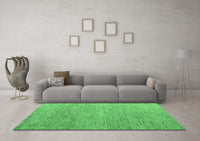 Machine Washable Abstract Emerald Green Modern Rug, wshabs4890emgrn