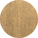 Round Abstract Brown Modern Rug, abs4890brn