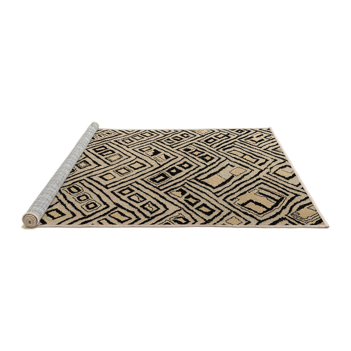 Sideview of Machine Washable Abstract Brown Rug, wshabs4891