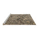 Sideview of Machine Washable Abstract Brown Rug, wshabs4891