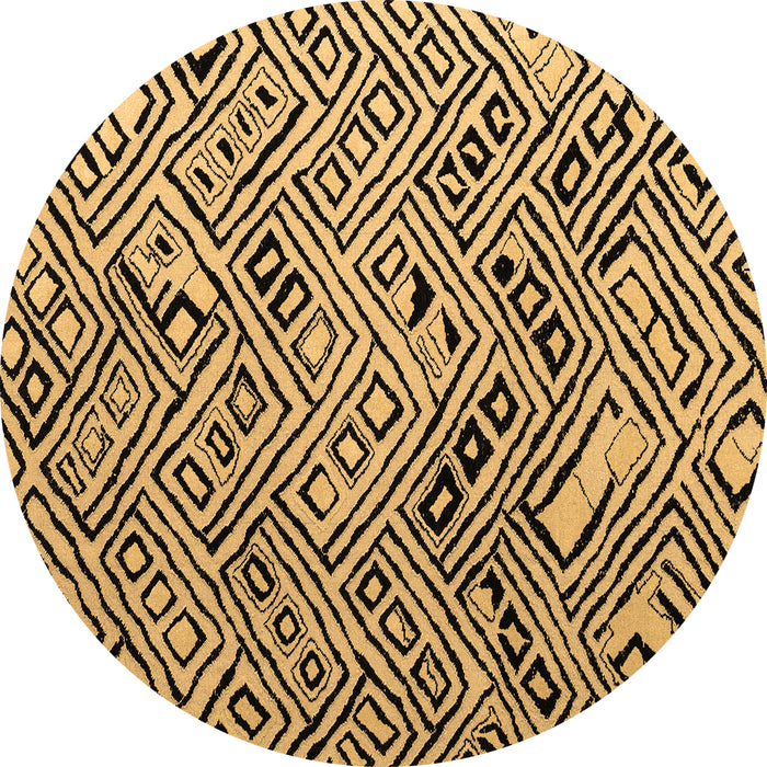 Round Abstract Brown Modern Rug, abs4891brn