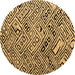 Round Abstract Brown Modern Rug, abs4891brn