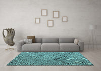 Machine Washable Abstract Light Blue Modern Rug, wshabs4891lblu