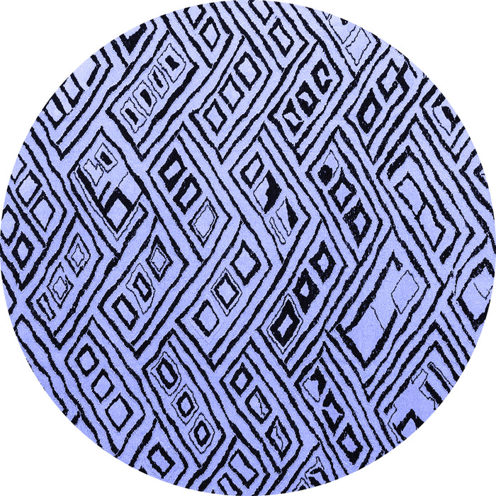 Round Machine Washable Abstract Blue Modern Rug, wshabs4891blu