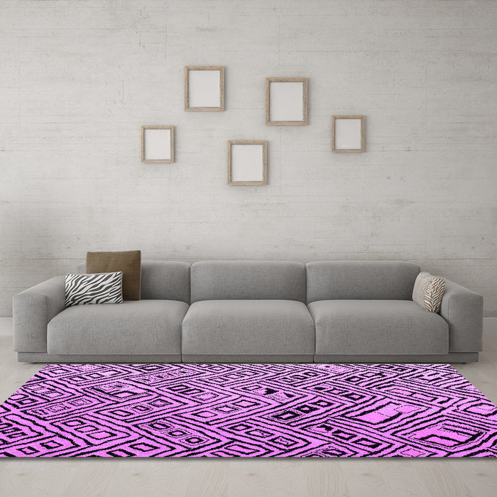 Machine Washable Abstract Purple Modern Area Rugs in a Living Room, wshabs4891pur