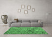 Machine Washable Abstract Emerald Green Modern Area Rugs in a Living Room,, wshabs4891emgrn