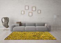 Machine Washable Abstract Yellow Modern Rug, wshabs4891yw