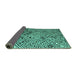 Sideview of Abstract Turquoise Modern Rug, abs4891turq