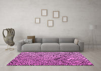 Machine Washable Abstract Pink Modern Rug, wshabs4891pnk