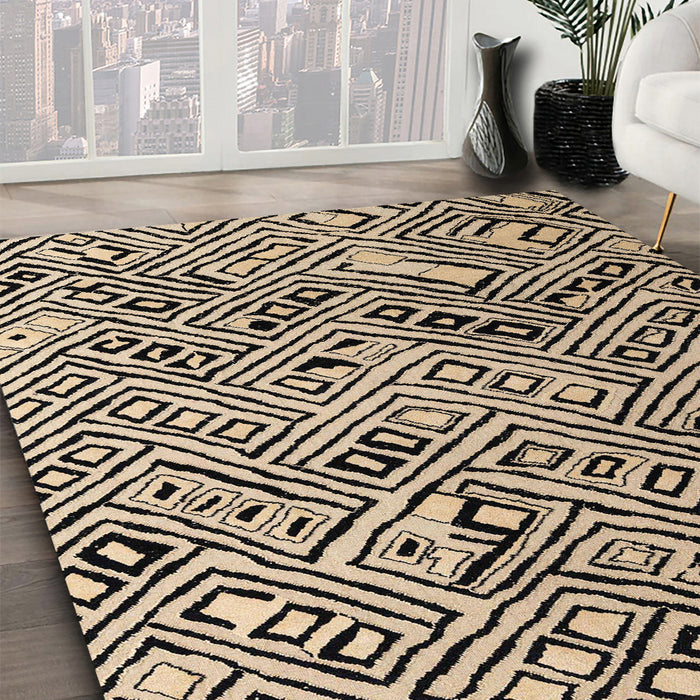 Machine Washable Abstract Brown Rug in a Family Room, wshabs4891
