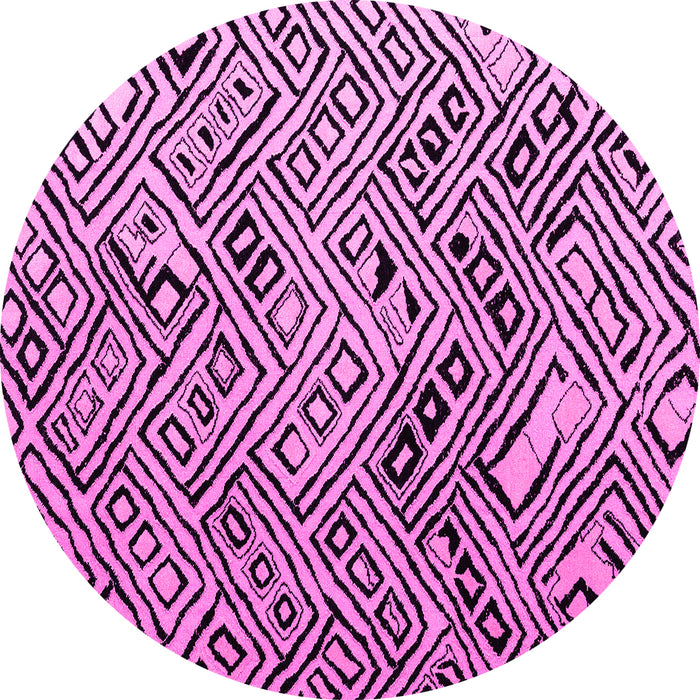 Round Abstract Pink Modern Rug, abs4891pnk
