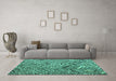 Machine Washable Abstract Turquoise Modern Area Rugs in a Living Room,, wshabs4891turq