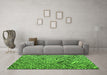 Machine Washable Abstract Green Modern Area Rugs in a Living Room,, wshabs4891grn