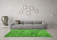 Machine Washable Abstract Green Modern Rug, wshabs4891grn