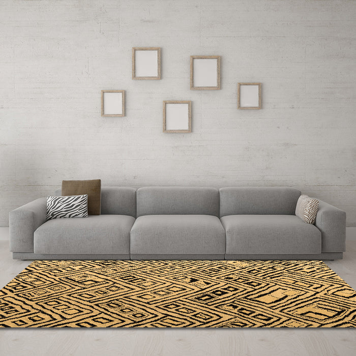 Machine Washable Abstract Brown Modern Rug in a Living Room,, wshabs4891brn