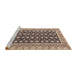 Sideview of Machine Washable Abstract Brown Sugar Brown Rug, wshabs4892