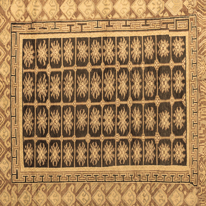Square Machine Washable Abstract Brown Modern Rug, wshabs4892brn