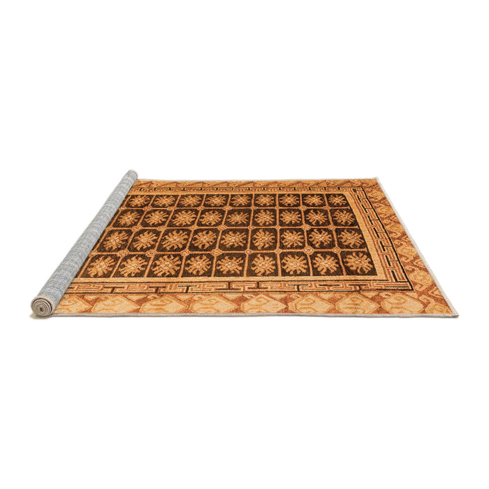 Sideview of Machine Washable Abstract Orange Modern Area Rugs, wshabs4892org