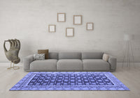 Machine Washable Abstract Blue Modern Rug, wshabs4892blu