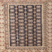 Square Machine Washable Abstract Brown Sugar Brown Rug, wshabs4892