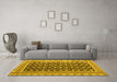 Machine Washable Abstract Yellow Modern Rug in a Living Room, wshabs4892yw