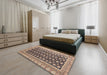 Abstract Brown Modern Rug in a Bedroom, abs4892