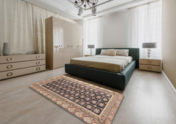 Abstract Brown Modern Rug in a Bedroom, abs4892