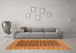 Machine Washable Abstract Orange Modern Area Rugs in a Living Room, wshabs4892org