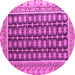 Round Machine Washable Abstract Pink Modern Rug, wshabs4892pnk