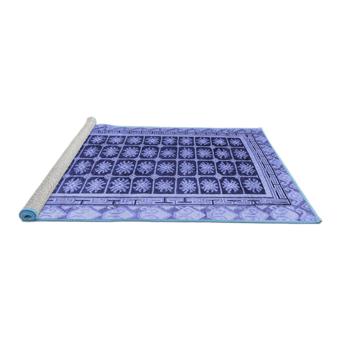 Sideview of Machine Washable Abstract Blue Modern Rug, wshabs4892blu