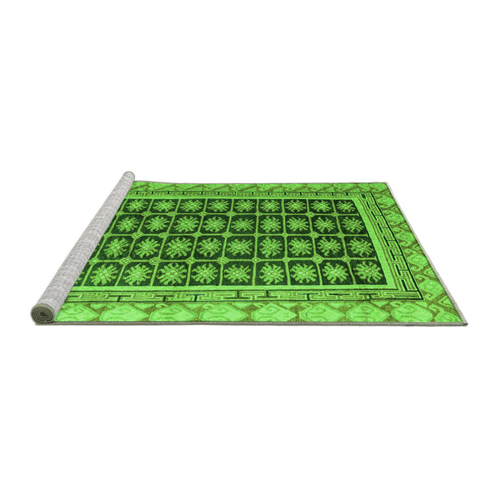 Sideview of Machine Washable Abstract Green Modern Area Rugs, wshabs4892grn