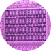 Round Machine Washable Abstract Purple Modern Area Rugs, wshabs4892pur