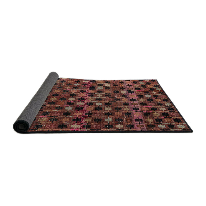 Sideview of Abstract Red Modern Rug, abs4893