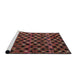 Sideview of Machine Washable Abstract Vermilion Red Rug, wshabs4893