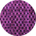 Round Machine Washable Abstract Purple Modern Area Rugs, wshabs4893pur